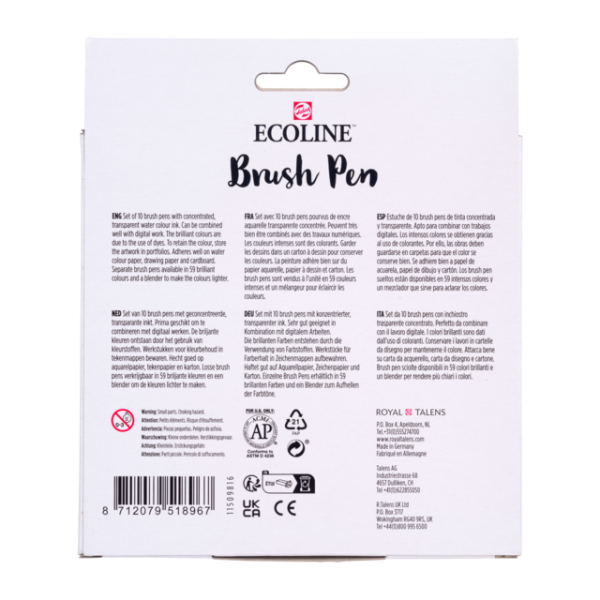 Ecoline Set - Verpackung Rückseite